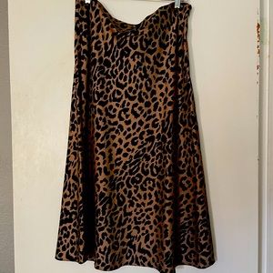 ASOS DESIGN bias cut satin leopard print skirt